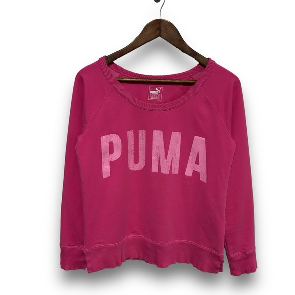 PUMA Women's Open Round Neck Graphic Logo Sweatshirt Size Small 18 x 23.5 - Picture 1 of 6